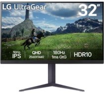 LCD Monitor LG 31.5" Panel IPS 2560x1440 16:9 180Hz 1 ms Pivot Height adjustable Tilt Colour Black 32GS85Q-B 32GS85Q-B | 8806096087800