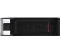 Kingston | USB Flash Drive | DataTraveler 70 | 256 GB | USB 3.2 Gen 1 Type-C | Black DT70/256GB | 740617331233