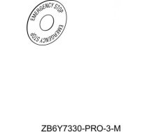 Legend, Harmony XB6, 45mm for emergency stop push button, marked EMERGENCY STOP ZB6Y7330 | 3389110071597