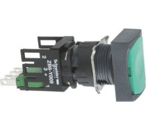 Complete push button, Harmony XB6, green rectangular flush pushbutton, 16mm, spring return, 1NO, unm XB6DA31B | 3389110764277