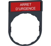 Legend holder, Harmony XB4, 30 x 40mm, plastic, 8 x 27mm legend, white marked ARRET D URGENCE ZBY2130 | 3389110093018