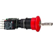 Complete emergency stop push button, Harmony XB6, 16mm, red pushbutton 30mm, trigger latching key re XB6AS9349B | 3389110071535