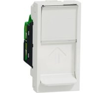 Data socket, New Unica, RJ45 CAT 6 UTP, straight, click, shuttered, 1 module, white NU341418 | 3606489466879