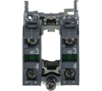 Single contact block with body fixing collar, Harmony XB4, metal, screw clamp terminal, 2NO ZB4BZ103 | 3389110889390