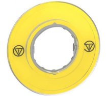 Legend holder 60mm for emergency stop switching off push button, Harmony XB4, plastic, yellow, unmar ZBY9121 | 3606480561245