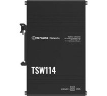 Teltonika DIN Rail Switch | TSW114 | Unmanaged | Wall-mountable | Gigabit Ethernet (copper) ports quantity 5 | Power supply type 2-pin industrial DC power socket TSW114000000 | 4779051840298