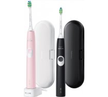 Philips | Sonic Electric Toothbrush | HX6800/35 ProtectiveClean 4300 | Rechargeable | For adults | Number of brush heads included 2 | Number of teeth brushing modes 1 | Sonic technology | Black/Pastel Pink HX6800/35 | 8710103919971