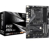 ASRock | B450 PRO4 R2.0 | Processor family AMD | Processor socket AM4 | DDR4 | Supported hard disk drive interfaces SATA, M.2 B450 PRO4 R2.0 | 4717677336252