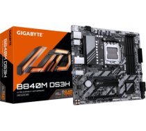 Gigabyte B840M DS3H | Processor family AMD | Processor socket AM5 | DDR5 | Supported hard disk drive interfaces SATA, M.2 | Number of SATA connectors 4 B840M DS3H | 4719331868437