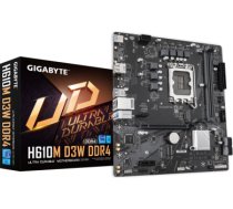 Gigabyte H610M D3W DDR4 | Processor family Intel | Processor socket LGA1700 | DDR4 | Supported hard disk drive interfaces M.2, SATA | Number of SATA connectors 4 H610M D3W DDR4 | 4719331865245