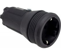 PRO gumijas, melna kontaktligzda bez vāka 2P+E 16A 250V IP20 SR250BL | 4752255025555