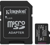 Kingston Memory card | Canvas Select Plus | 1000 GB | microSD | Flash memory class Class 10, UHS-I, U1/U3, video class 10/30, A1 SDCS3/1TB | 740617348606