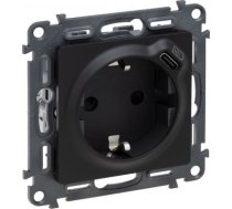 SOCKET 2P+E SCHUKO STANDARD USB TYPE C MAT BLACK VALENA LIFE 756335 | 3414972053532