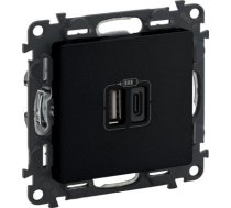 2 USB CHARGER A+C 3A 15W MAT BLACK VALENA LIFE 756306 | 3414972087742
