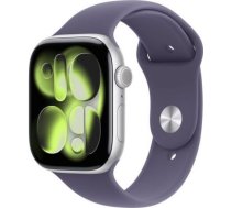Apple Watch Series 11 GPS 46mm Silver Aluminium Case with Purple Fog Sport Band - S/M | Apple MEV94ET/A | 195950464177