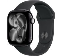 Apple Watch Series 11 GPS + Cellular 42mm Jet Black Aluminium Case with Black Sport Band - S/M | Apple MF834ET/A | 195950468519