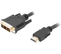 Lanberg HDMI to DVI-D Cable, Single Link with Gold-Plated Connectors | CA-HDDV-10CC-0018-BK | HDMI to DVI-D | 1.8 m CA-HDDV-10CC-0018-BK | 5901969421651