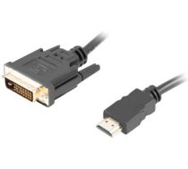 Kabelis HDMI uz DVI-D Dual Link ar zelta pārklājuma 4K spraudņiem HDMI – DVI-D 1.8m Dual Link, melns CA-HDDV-20CU-0018-BK | 5901969421705