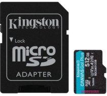 Kingston | Canvas Go! Plus | 512 GB | microSD | Flash memory class Class 10, UHS-I, U3, V30, A2 SDCG4/512GB | 740617348040