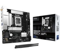 Mainboard ASROCK Intel B860 LGA 1851 (Socket V1) micro ATX RAM DDR5-SDRAM 2xSlots Wi-Fi Yes Bluetooth Yes 1xNumber of M.2 (M) slots B860MROCKWIFI B860M ROCK WIFI | 4711581494152