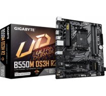 Gigabyte B550M DS3H R2 | Processor family AMD | Processor socket AM4 | DDR4 DIMM | Supported hard disk drive interfaces SATA, M.2 | Number of SATA connectors 4 B550M DS3H R2 | 4719331870454