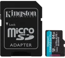 Kingston | Canvas Go! Plus | 64 GB | SD | Flash memory class Class 10, UHS-I, U3, V30, A2 SDCG4/64GB | 740617347890