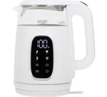 Adler Kettle with LED Display | AD 1305 | Electric | 2200 W | 1.7 L | Plastic | 360° rotational base | White/Silver AD 1305WS | 5905575907820