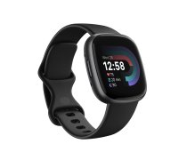 FITBIT Versa 4 Smart watch, NFC, GPS (satellite), AMOLED, Touchscreen, Heart rate monitor, Activity monitoring 24/7, Waterproof, Bluetooth, Wi-Fi, Black/Graphite Viedpulkstenis