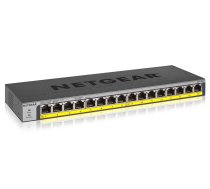 NETGEAR GS116PP Unmanaged Gigabit Ethernet (10/100/1000) Power over Ethernet (PoE) Black GS116PP-100EUS Komutators