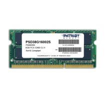 PATRIOT MEMORY 8GB PC3-12800 memory module 1 x 8 GB DDR3 1600 MHz PSD38G16002S Operatīvā atmiņa (RAM)