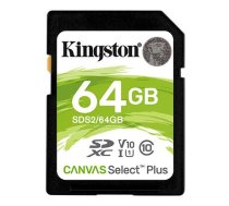 KINGSTON MEMORY SDXC 64GB C10/SDS2/64GB KINGSTON SDS2/64GB Atmiņas karte
