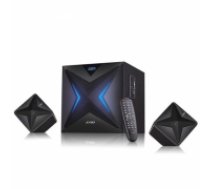 Fenda Multimedia Bluetooth Speakers F&D F550X (2.1 Channel Surround, 56W, 130Hz-20KHz, Subwoofer: 30Hz-110Hz, Bluetooth 4.0, NFC, USB/SD card reader, FM, digital, LED display, Wooden, Black (F550X)