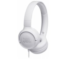 JBL on-ear austiņas ar mikrofonu, baltas - JBLT500WHT (JBLT500WHT)