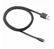CANYON Charge & Sync MFI flat cable, USB to lightning, certified by Apple, 1m, 0.28mm, Dark gray (CNS-MFIC2DG)