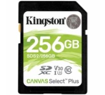 Kingston 256GB SDXC Canvas Select Plus 100R C10 UHS-I U3 V30 EAN: 740617298123 (SDS2/256GB)