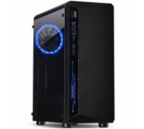 Chassis INTER-TECH C-3 SAPHIR Gaming Midi Tower, ATX, 1xUSB3.0, 2xUSB2.0, audio, PSU optional, Tempered glass side panel, Illuminated connections in the front, RGB control board, 120mm RGB fan, Dust filters, Black (IT-C-3_SAPHIR)