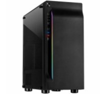 Chassis INTER-TECH A-3411 Creek Gaming Tower, ATX, 1xUSB3.0, 2xUSB2.0, PSU optional, Window side panel, LED light on the front, integrated RGB LED, Black (IT-A-3411_CREEK)