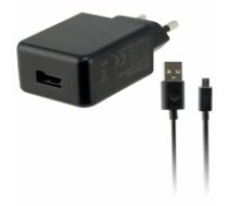 Sienas Lādētājs + Micro USB Kabelis KSIX USB 2A Melns