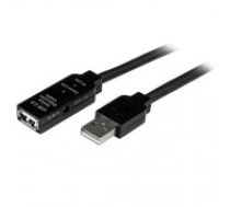 USB Kabelis Startech USB2AAEXT25M         Melns