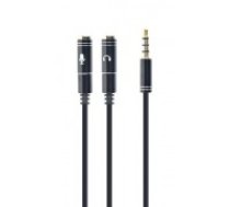 Gembird !Adapter audio microphon 3.5mm mini Jack/4PIN/0. audio cable 0.2 m 2 x 3.5mm Black (CCA-417M)