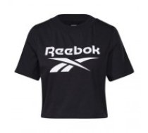 Sieviešu Krekls ar Īsām Piedurknēm Reebok Cropped Identity Melns