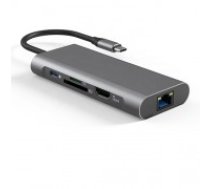 Extradigital Adapter USB Type-C - 2 x USB 3.0, 1x USB 2.0, 1x Type C (PD), HDMI, SD, TF, RJ45 LAN (CA913497)