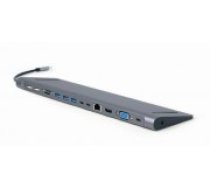 Gembird A-CM-COMBO9-01 interface hub USB 3.2 Gen 1 (3.1 Gen 1) Type-C 5000 Mbit/s Grey (A-CM-COMBO9-01)