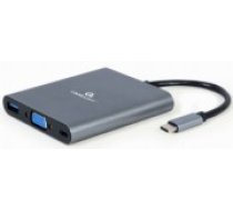 Gembird USB Type-C 6-in-1 multi-port Adapter + Card Reader Space Grey