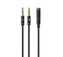 Gembird !Adapter audio stereo 3.5mm mini Jack/4PIN/ audio cable 0.2 m 2 x 3.5mm Black (CCA-418M)