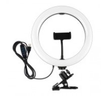 Puluz LED Ring Lamp 26cm, with Phone Holder and Mounting Clamp, USB (PKT3126B)