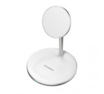 Magnetic Wireless Charger with Stand CHOETECH, 2in1, 15W, white (T581)