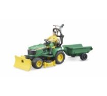 BRUDER John Deere Zāles traktors ar piekabi un dārznieku, 62104 (4090102-0670)