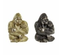 Dekoratīvās figūriņas DKD Home Decor Sudrabains Bronza Sveķi Gorilla (22 x 23,5 x 31 cm) (2 gb.)