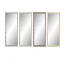 Sienas spogulis DKD Home Decor Stikls Dabisks Pelēks Brūns Balts PS 4 gb. Augu lapa (36 x 2 x 95,5 cm)